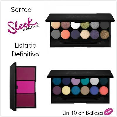 Listado Definitivo Sorteo Sleek Make Up