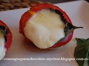 Tomates horno albahaca mozzarella