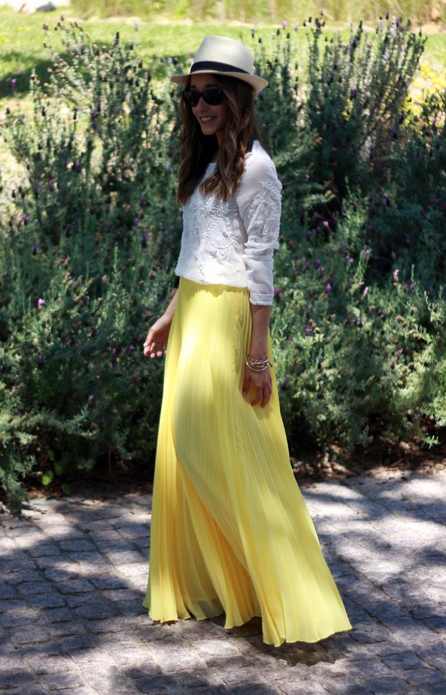 Embroidered Blouse & Pleated Skirt