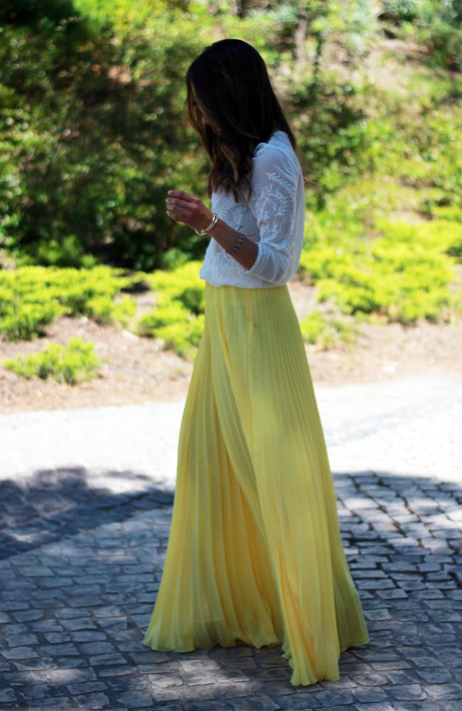 Embroidered Blouse & Pleated Skirt