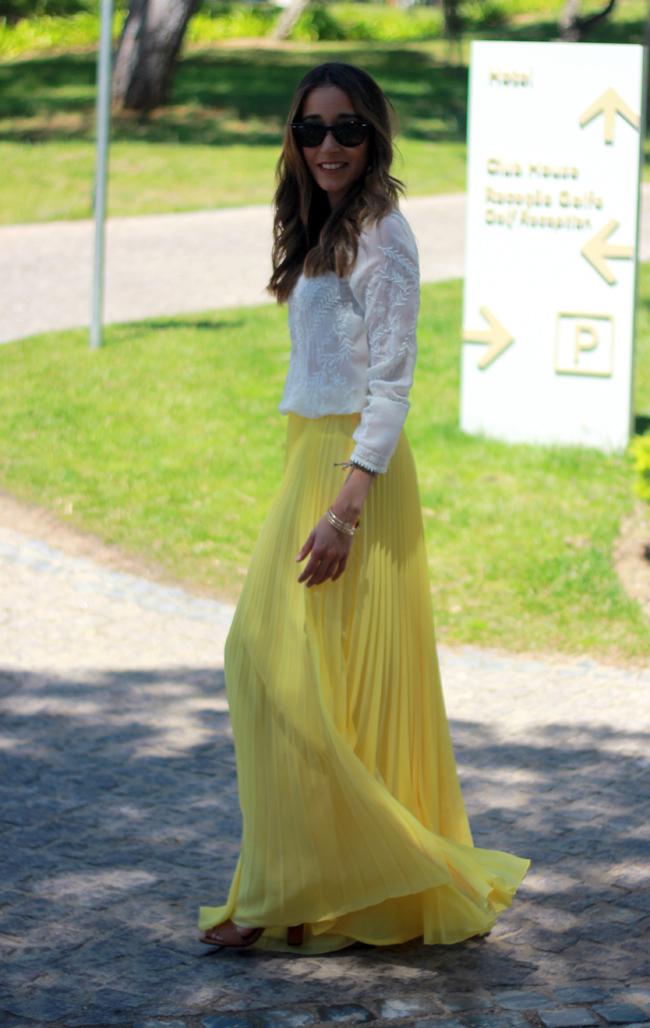 Embroidered Blouse & Pleated Skirt