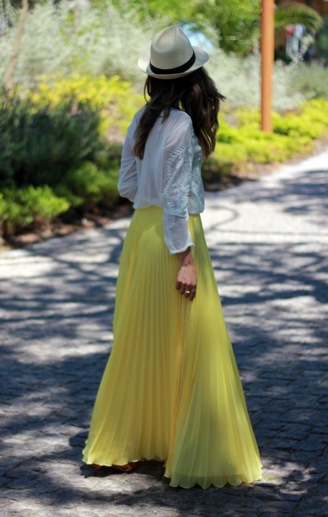 Embroidered Blouse & Pleated Skirt