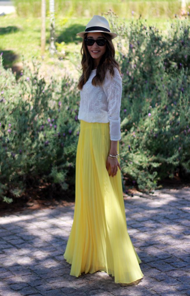 Embroidered Blouse & Pleated Skirt