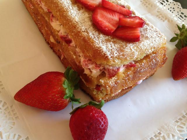 Tarta de fresas y queso mascarpone