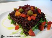 Ensalada templada arroz negro calabaza