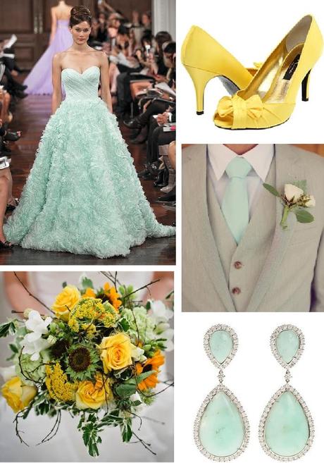 Una boda en menta y amarillo