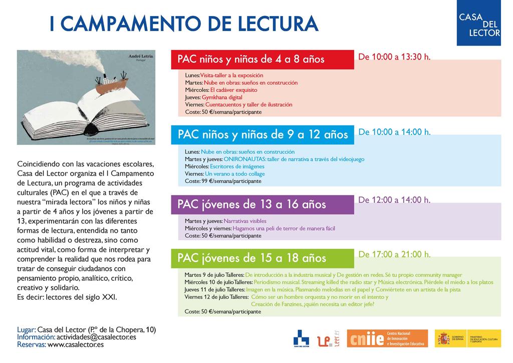 Campamento de Lectura en Casa del Lector