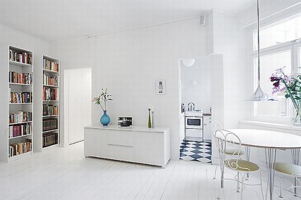 clean white small apartment interior design 9 554x368 Simple and Elegant White Apartment 