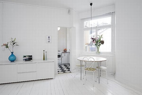 clean white small apartment interior design 8 554x369 Simple and Elegant White Apartment 