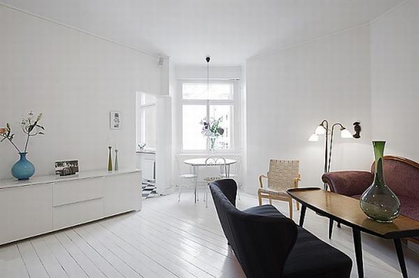 clean white small apartment interior design 1 554x368 Simple and Elegant White Apartment 