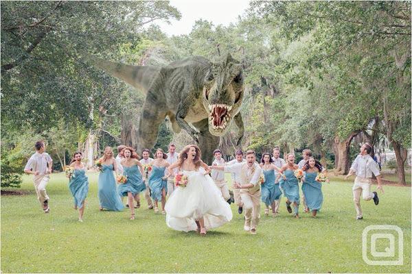 The Best Wedding Party Photo Of All Time (Has A Dino)