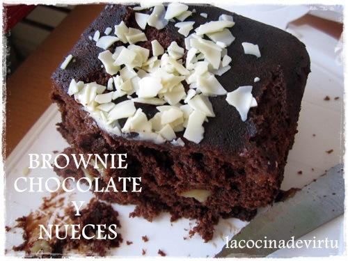 brownie chocolate y nueces microondas