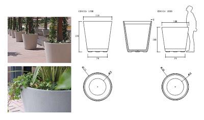 Maceta cónica. Escofet.