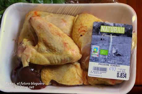 Pollo ecológico guisado en salsa. Receta