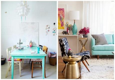 Un toque de turquesa en el salón ** Turquoise touch