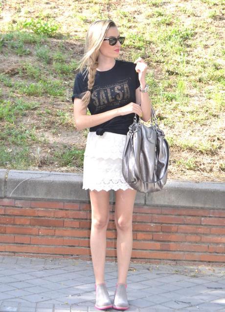 Neon Boots with lace skirt Neon Boots with lace skirt