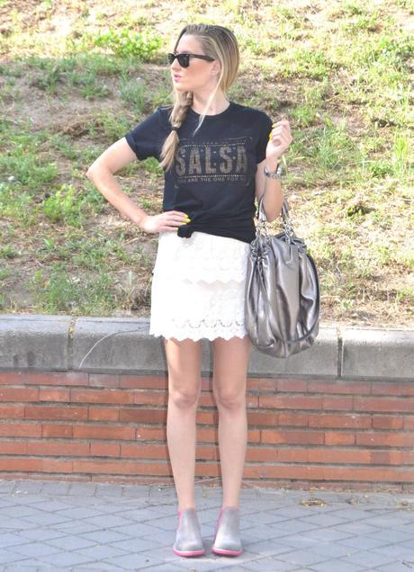 Neon Boots with lace skirt Neon Boots with lace skirt