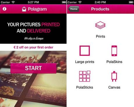 Polagram :: app para imprimir y enviar fotos por correo
