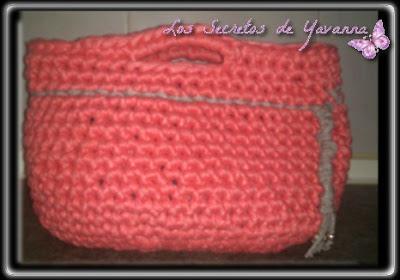 ♣Bolso trapillo color rosa y gris