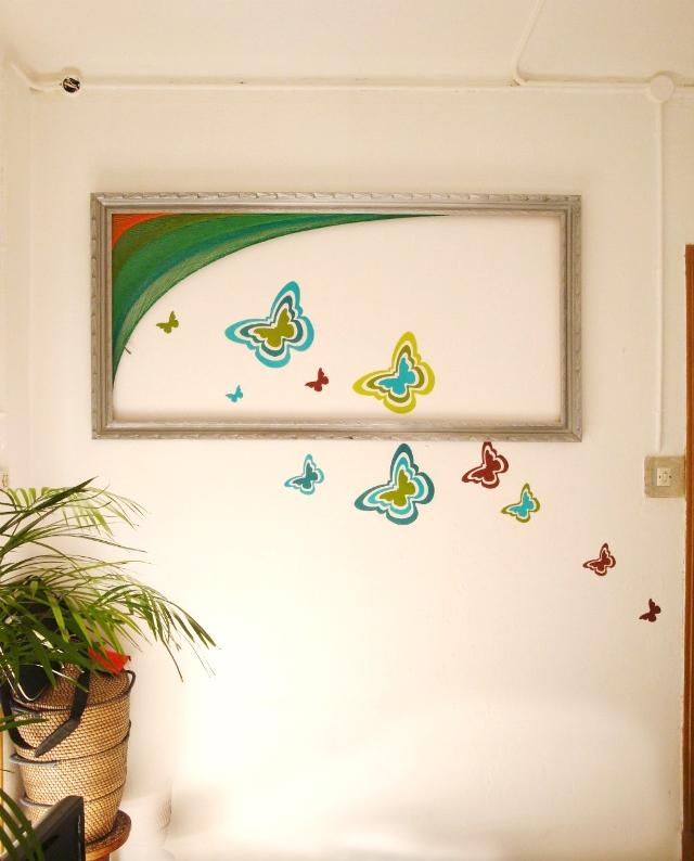 DIY: El cuadro de mariposas e hilo de Oly