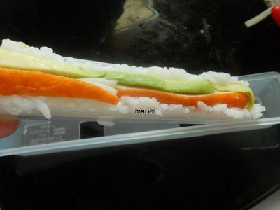 Sushi hecho con molde (sin esterilla)