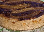 Bizcocho platanos caramelizados nueces, microondas