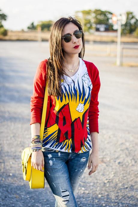 bolso satchel y pantalon de salsa jeans