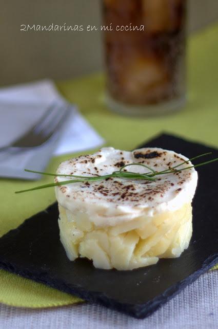 Crema de bacalao a modo de brandada ligeramente gratinada Crema de bacalao a modo de brandada ligeramente gratinada