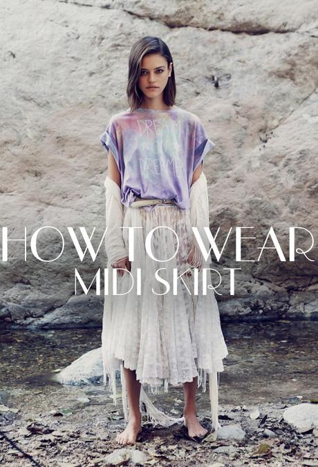 HOW TO WEAR MIDI SKIRT