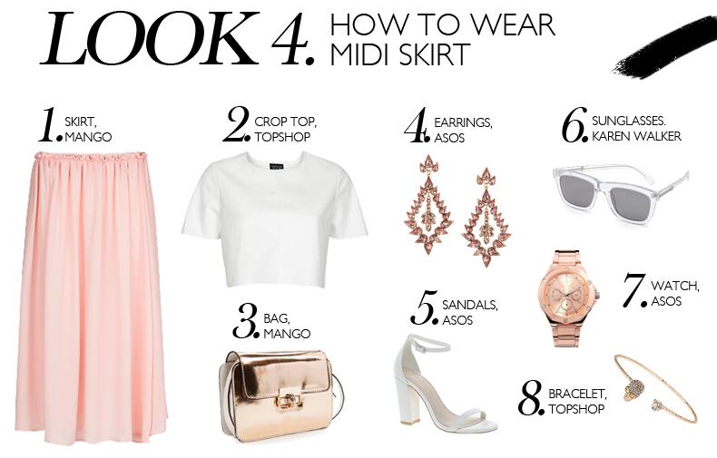 HOW TO WEAR MIDI SKIRT