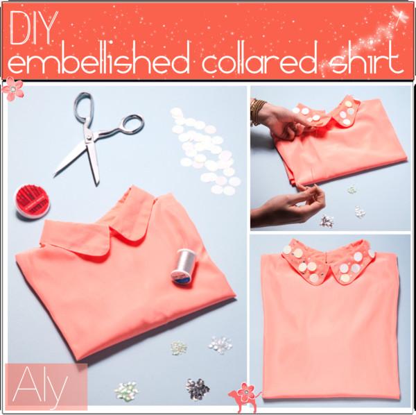 DIY Embellished Collared Shirt