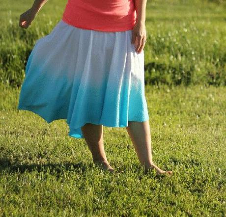 DIY tutorial falda verano tinte turquesa hippy