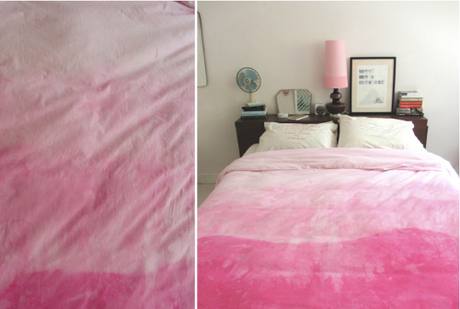 DIY tutorial teñir sábanas cama colores