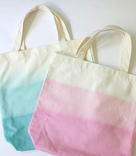 Bolsas de tela DIY con tinte turquesa y fucsia