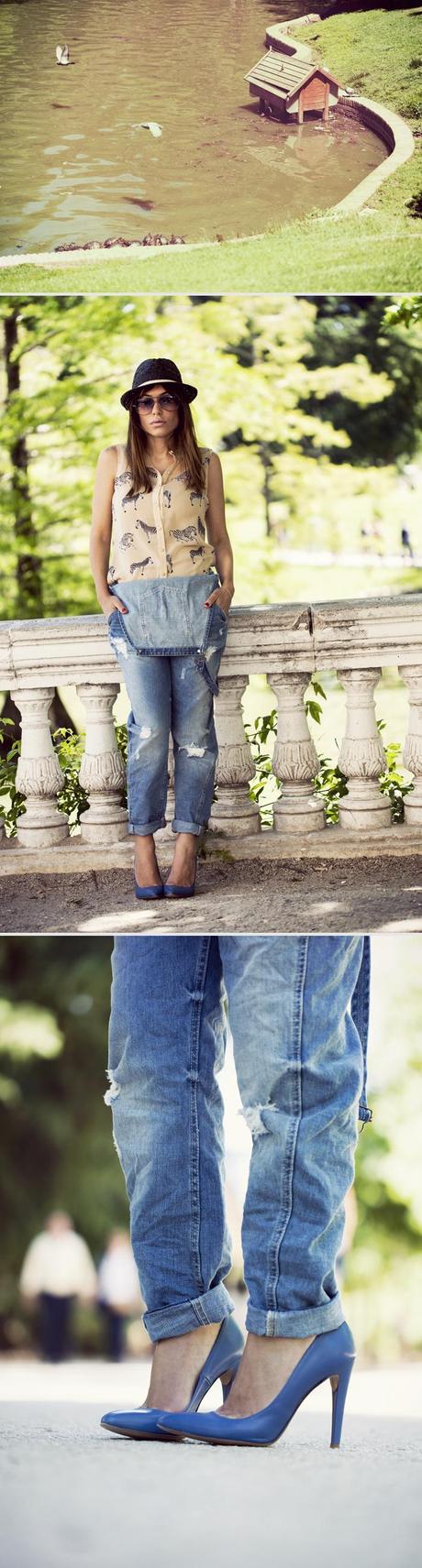 denim jumpsuit / fashion blogger battle