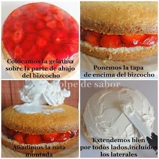 Tarta de fresas con nata