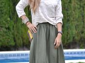 Long satin skirt