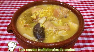 Receta de Arros amb fesosl i nap o Caldera