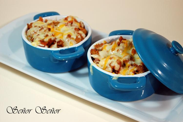 Mini-pastel de carne picada y puré de patata