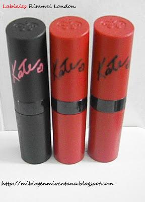 Mis labiales Kate de Rimmel London.