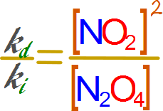 Deducción de la constante de equilibrio desde las leyes de la cinética química, argumento material