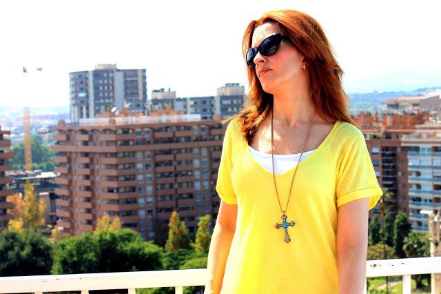 Yellow, orange and blue