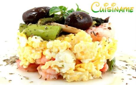 huevos revueltos, revuelto de huevos, recetas originales, huevos, gambas, revuelto con gambas, espárragos, recetas de cocina, recetas caseras, recetas fáciles, humor, curiosidades gastronómicas