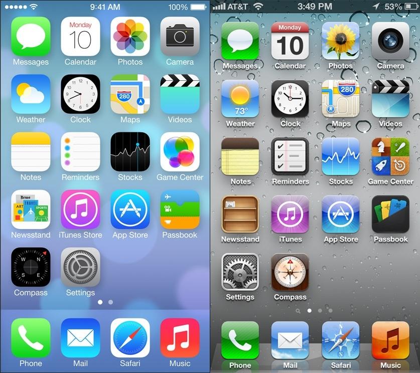 iOS 7 vs iOS 6