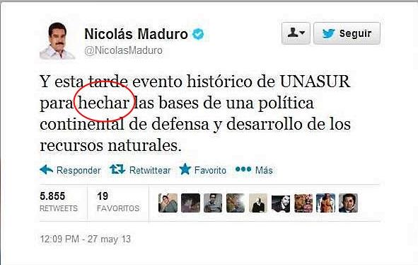 LA ORTOGRAFÍA DE NICOLÁS MADURO DE VENEZUELA