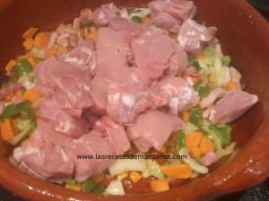 Arroz con cordero y beicon