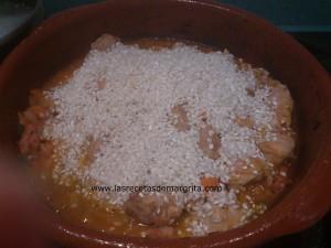 Arroz con cordero y beicon