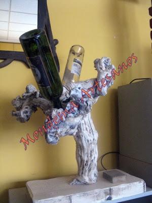 Botellero de cepa en blanco envejecido