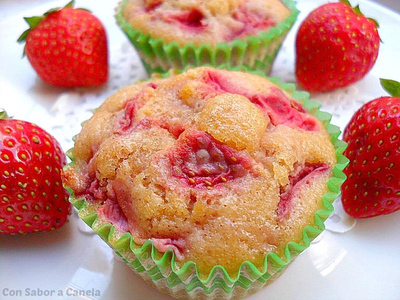 Magdalenas de fresas