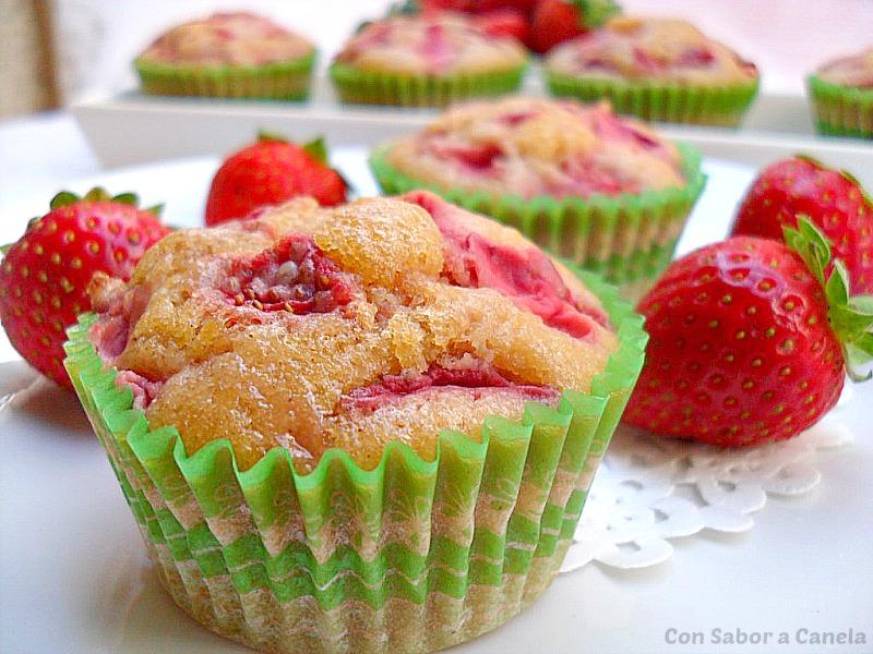 Magdalenas de fresas